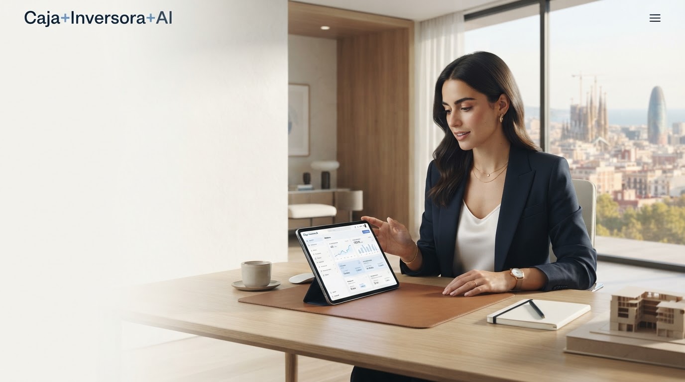 Caja+Inversora+AI dashboard preview showing AI-driven crypto market data analysis